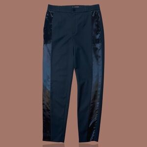 NWT Lanvin Paris Black Satin Side Stripe Tuxedo Style Trousers Size 36 = U.S. 6